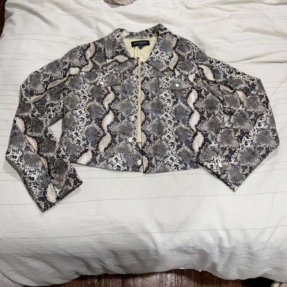 Kittenish Leather Snakeskin Jacket